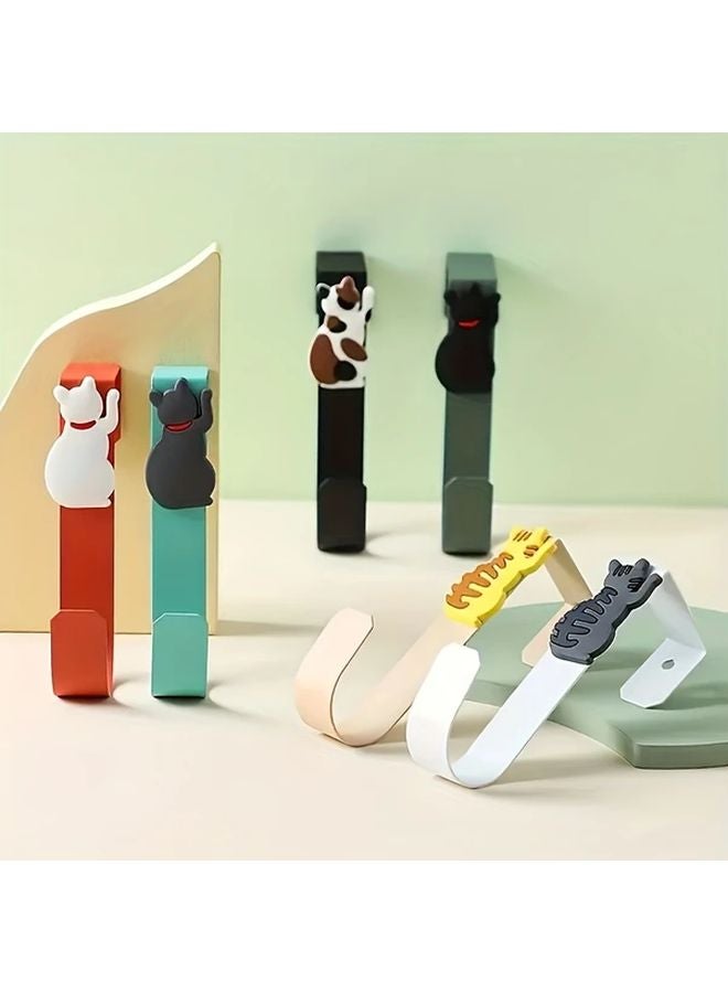 Random Color Cat Shaped Adhesive Hooks for Bathroom Bedroom Door Towels - Image 5