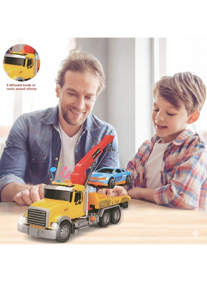 صورة العلامة 🚚 لعبة شاحنة سحب بمقياس 1:18 للأولاد - شاحنة تعمل بالسحب للخلف مع أضواء وأصوات - مركبة سحب ثقيلة - للأعمار من 3 سنوات فما فوق - Image 4
