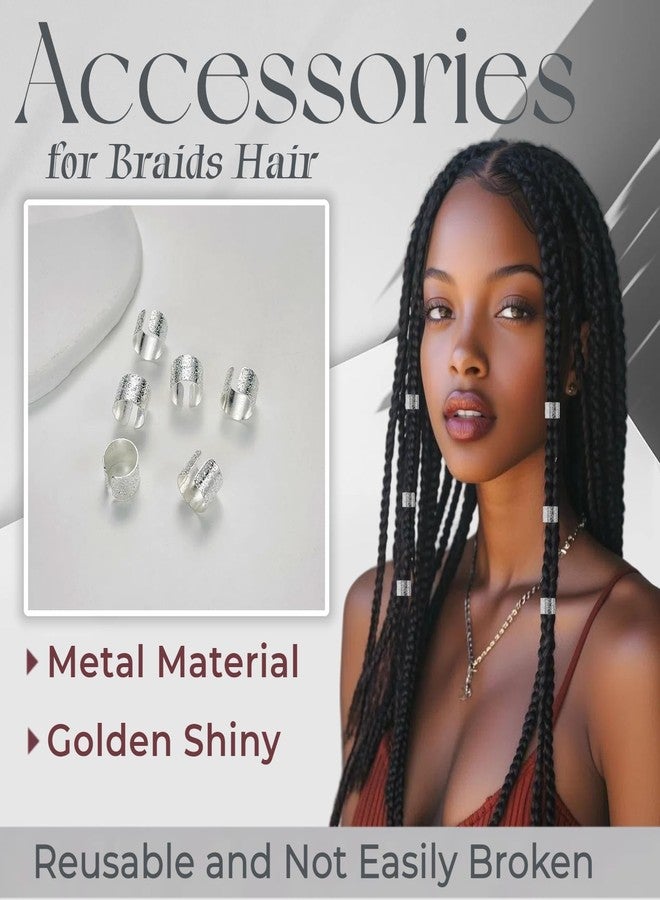 Glamer 60 Pcs Silver Hair Jewelry Kit for Braids and Dreadlocks, 5 Styles Metal Hair Clips Rings and Accessories, Loc Jewels Braid Decorations for Women - Image 4