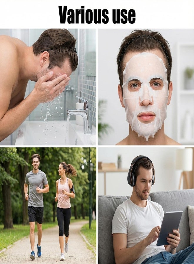 طقم DOPENSPI مكون من 4 قطع من عصابات الرأس المعدنية للرجال، عصابات رأس معدنية مموجة، ربطة شعر سلكية مانعة للانزلاق، ربطة شعر سوداء مرنة للجنسين مع أسنان مموجة مانعة للانزلاق، إكسسوارات شعر - Image 2
