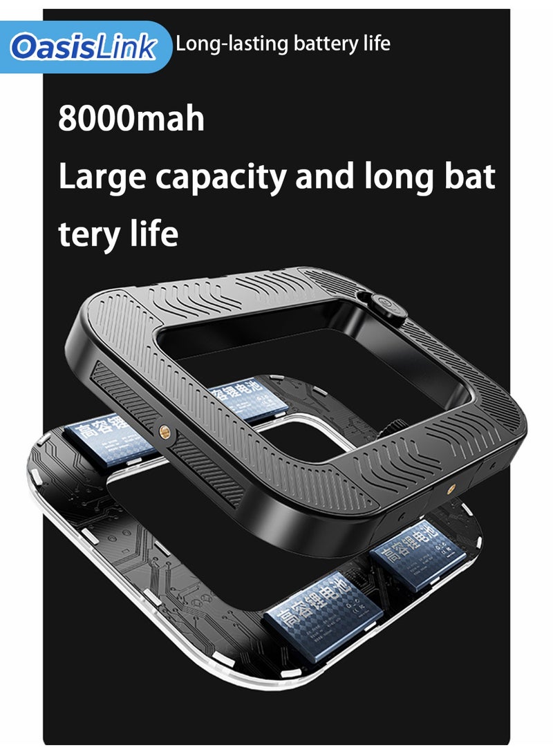 OasisLink Rechargeable Selfie Portable Ring Light, Adjustable 3-Color Fill Light, Rechargeable Ring Light with Wireless Square Design and 8000mah Battery, Mobile Video Stabilizer for iPhone (with Tripod) (with Tripod - Image 3