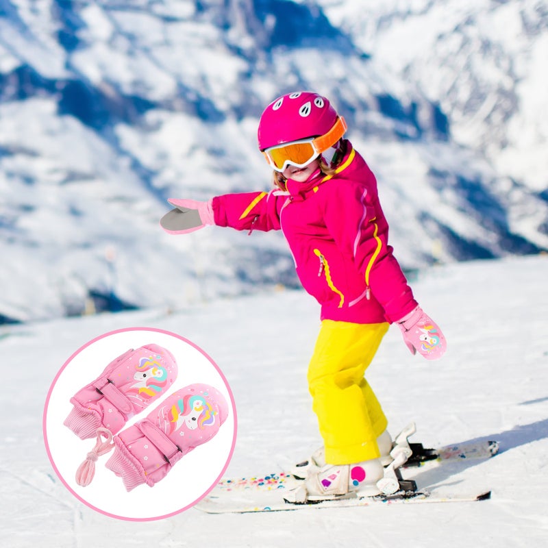 1 Pair of Children Warm Gloves Hand Protectors Winter Skiing Gloves - Image 1