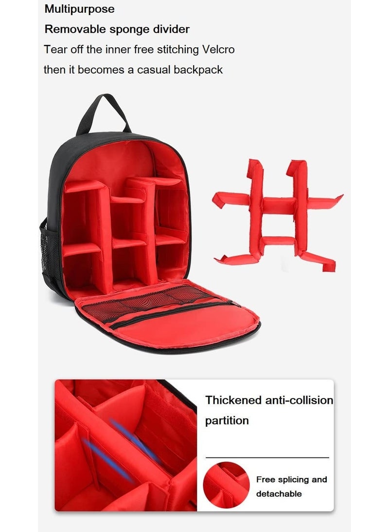 عام حقيبة ظهر قابلة للتحويل لكاميرا DSLR (أسود/برتقالي) - مقاومة للماء، ملائمة قابلة للتعديل مع أحزمة مبطنة، تصميم للجنسين، مثالية للمغامرات الخارجية والرحلات والمشي لمسافات طويلة وشاحن بطارية سريع MH-24 لبطارية EN-EL14 متوافقة مع كاميرات Nikon P7000 P7100 P7200 P7700 P7800 D5100 D5200 D5300 D5500 D5600 D3100 D3200 D3300 D3500 - Image 3