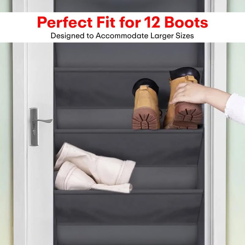 PRIME PICK 6Layer Back Door Shoe Hanging Organizer Nonwoven SpaceSaving Shoe Rack with Transparent Pockets Sturdy Hooks MultiPurpose Hanging Storage for Footwear Accessories Pack of1 - Image 2