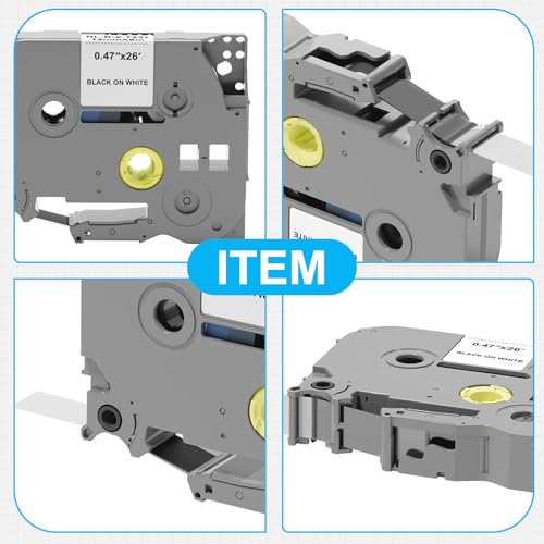 Timorn Label Maker Tape 12mm 0.47 White Replacement for Brother TZ TZe-231, Laminated Black on White Labels Refill Compatible with P Touch PT-D210 D220 H110 D200 D400 6 Pack - Image 3