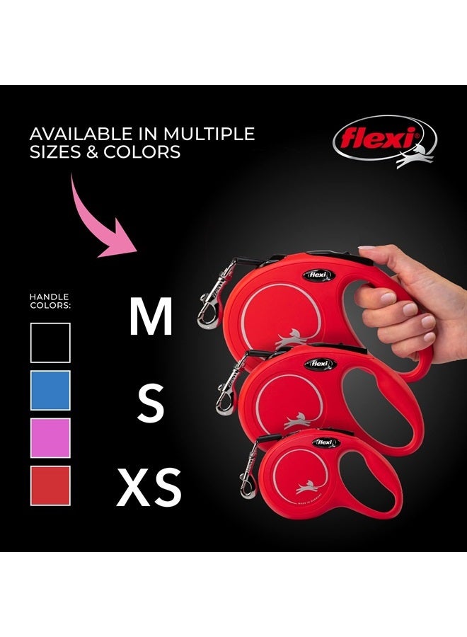 New Classic Retractable Dog Leash (Cord), for Dogs Up to 18lbs, 10 ft, Extra Small, Pink