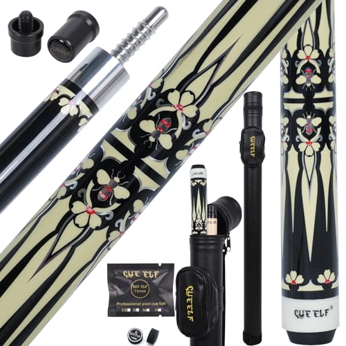 CUEELF Pool Cue StickLow Deflection Shaft Billiard Cue Sticks with 1X1 Hard CaseProfessional Billiards Ques Sticks with 13mm Tip1952021 oz Pool Stick Yellow Bee 21 oz - Image 1