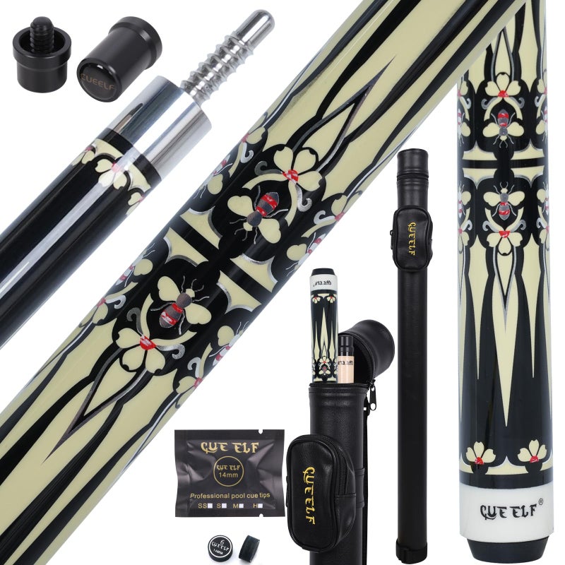 CUEELF Pool Cue StickLow Deflection Shaft Billiard Cue Sticks with 1X1 Hard CaseProfessional Billiards Ques Sticks with 13mm Tip1952021 oz Pool Stick Yellow Bee 21 oz - Image 2