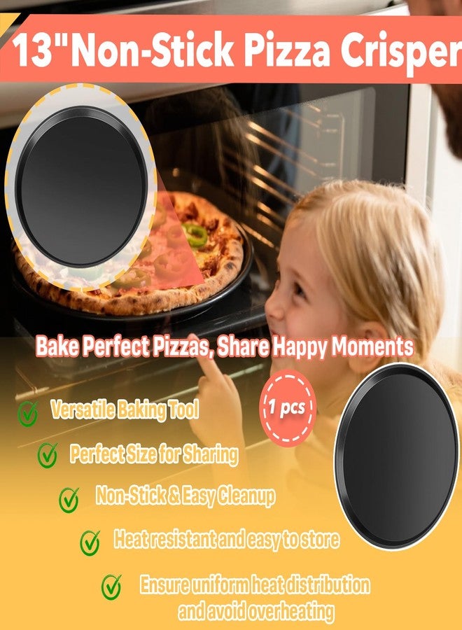 Stitokg 13 Inch Nonstick Pizza Pan Compatible with Breville Smart Oven - Compatible with BOV800PP, BOV800XL & Traditional Wall Ovens,Stainless Steel Core Round Tray for Roasting, Baking & Serving - Image 2