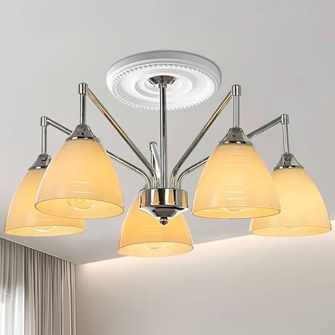 MEDALLION FOR LIGHT FIXTURE | CEILING FAN LIGHT BASE DECORATION - PU BOARD BASE EUROPEAN STYLE DECORATION LIGHTING FOR CANOPY MOLDING TRIM WOOD WALL HOME BEDROOM LIVING ROOM - Image 3