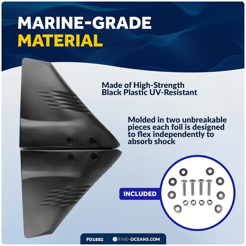 Five Oceans FO1882 Hydrofoil Stabilizer - Sting Ray Style for Outboards (50-200 HP) - Image 4