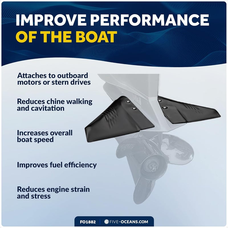 Five Oceans FO1882 Hydrofoil Stabilizer - Sting Ray Style for Outboards (50-200 HP) - Image 3