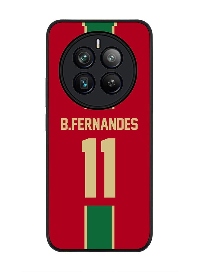 Stylizedd Rugged Black edge case for Realme 12 Pro / Realme 12 Pro Plus 5G, Slim fit Flexible Cover-Football Team-Portugal, Player Name-B.Fernandes - Image 1