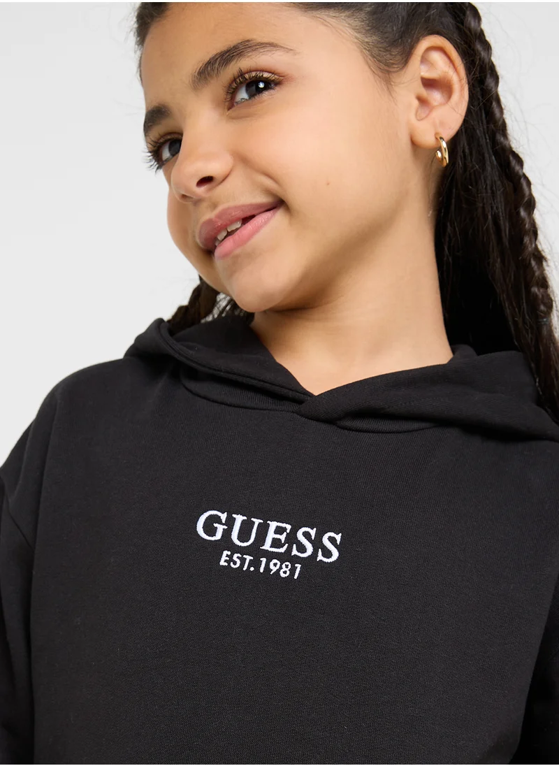 جس Kids Logo Hoodie