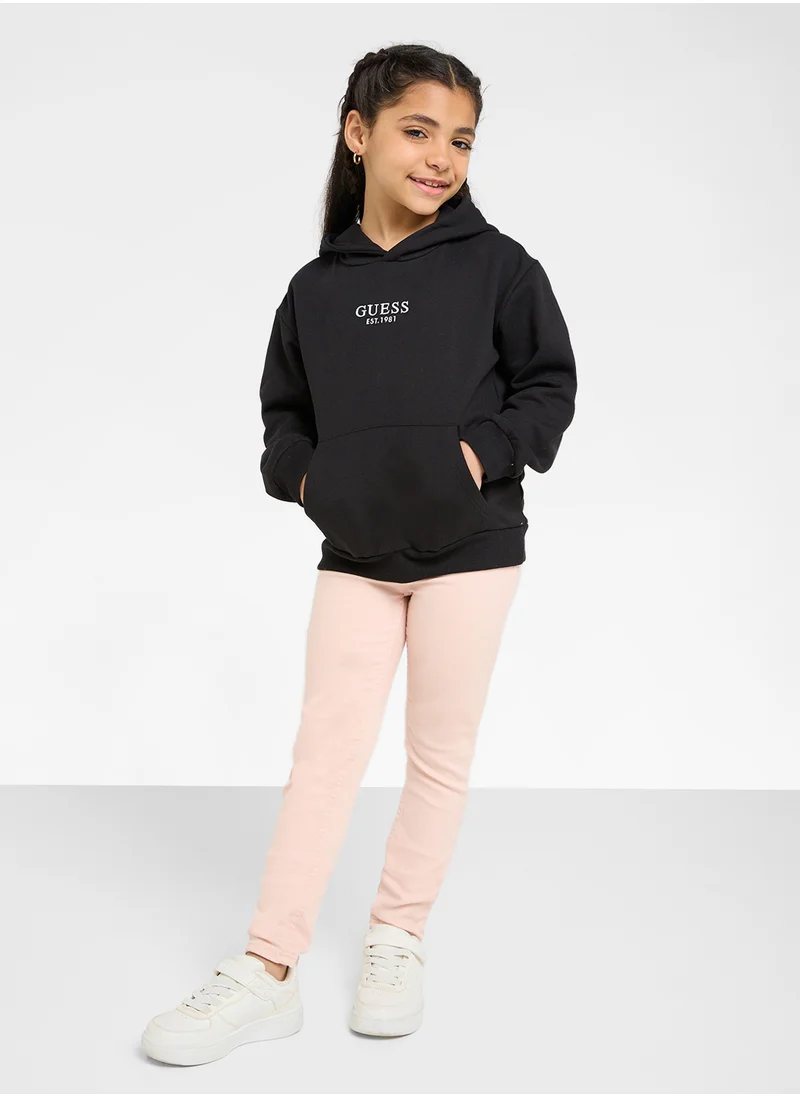 جس Kids Logo Hoodie