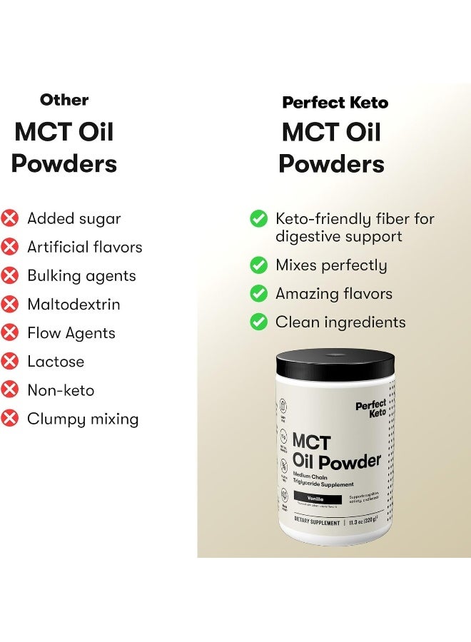 Perfect Keto Mct Oil Powder Ketosis Supplement Coffee Creamer (Vanilla) - Image 5