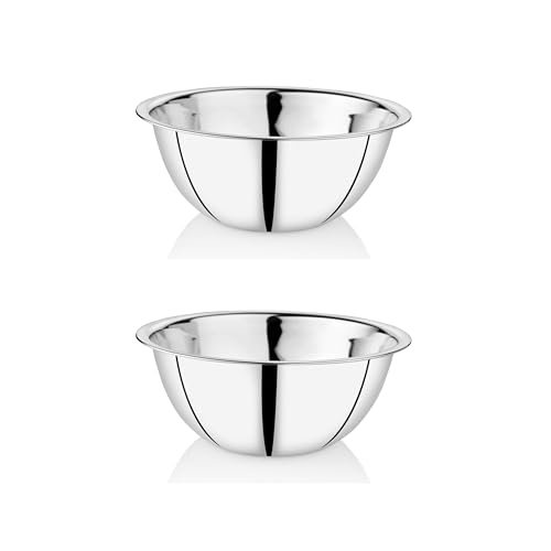 EMBASSY Stainless Steel Pack of 2 Mixing Bowls for Kitchen | Size 6 | 4500 ml | Bowls for Baking, Mixing Atta, Storing and Serving | Ideal for Gifting - Image 1