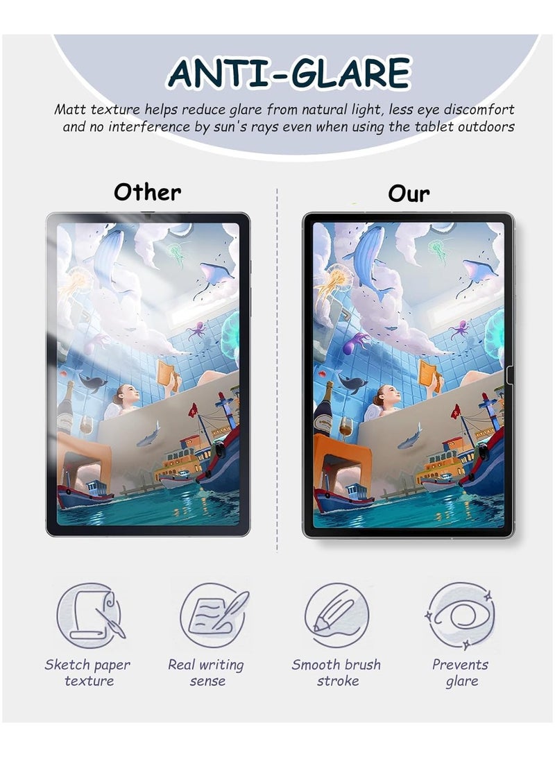general [2-Pack] Paper Screen Protector for Galaxy Tab S10 FE Plus/S10 FE+ 13.1-inch 2025 (SM-X620/SM-X626) Anti-glare PET soft screen protector Write and draw as if on paper Easy to install - Image 4