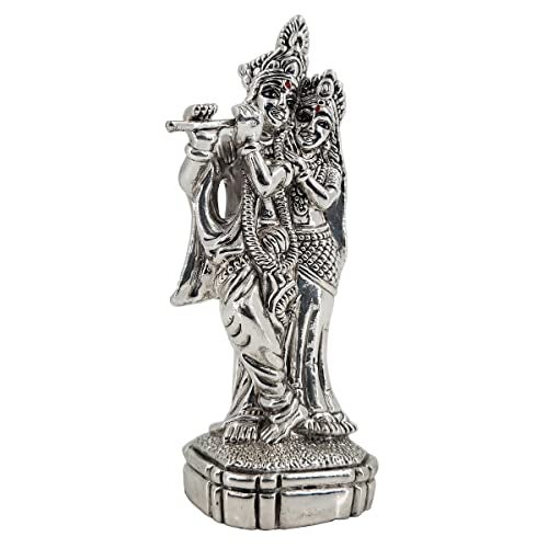MAA SILVER Pure Silver Radha Krishna Murti/Idol Beautiful Symbol of Love & Trust Perfect for Pooja/Puja & Gifting Use (999 Purity)(33 Grams) - Image 2