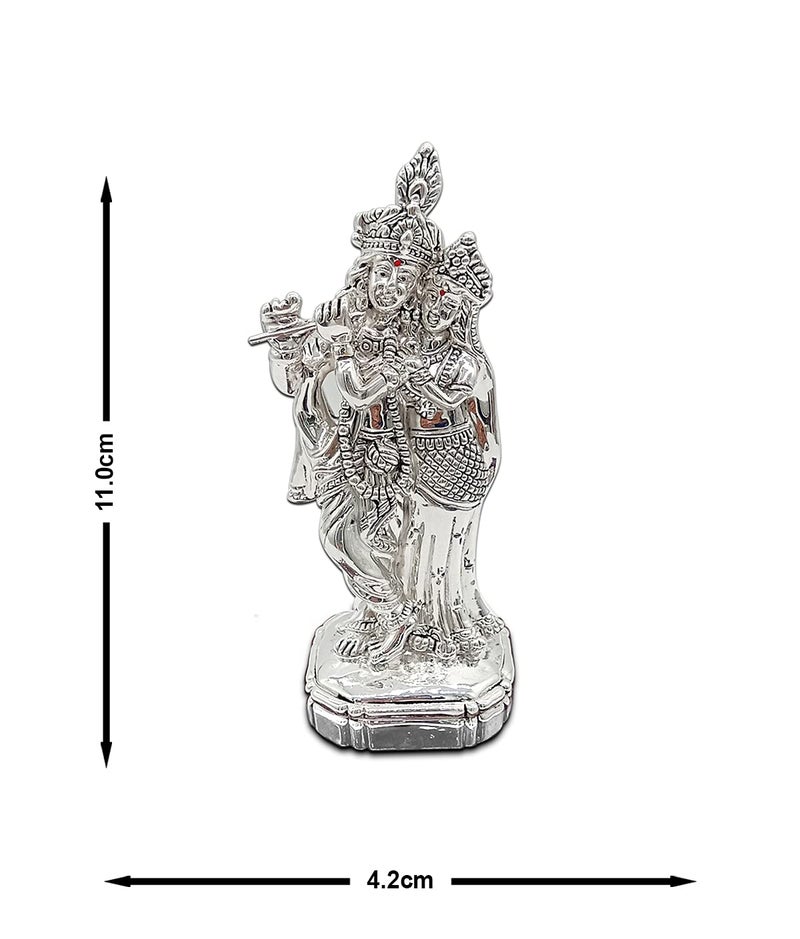 MAA SILVER Pure Silver Radha Krishna Murti/Idol Beautiful Symbol of Love & Trust Perfect for Pooja/Puja & Gifting Use (999 Purity)(33 Grams) - Image 5