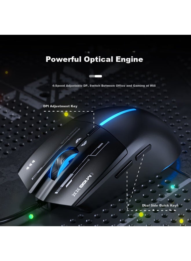 HP M100 Wired Gaming Mouse Rgb Breathing Light Mechanical E-Sports For Lol Pubg Csgo Laptop Desktop Computer Office Universal Black Silent - Image 2