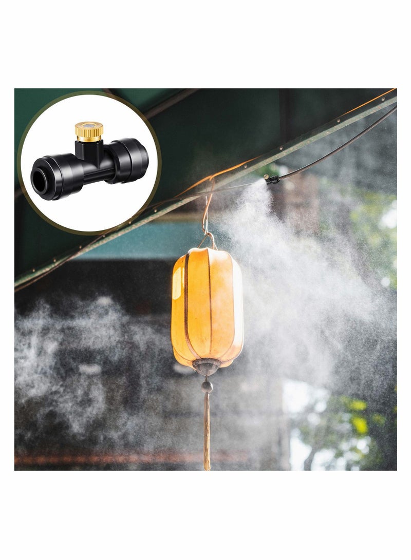 SOLARAE Misting Nozzles, Kit Include Water Misting Nozzle Tees Thread 1/4 Inch and Brass Orifice Nozzle with Black Plug for Outdoor Spray Cooling System (72 Pieces in Total) - Image 5