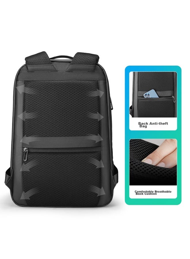 MARK RYDEN Marco Leiden Backpack For Men, Mini Lightweight Laptop Bag, Business Travel Backpack With Wet And Dry Separation, Mr9008 Elegant Black - Image 3