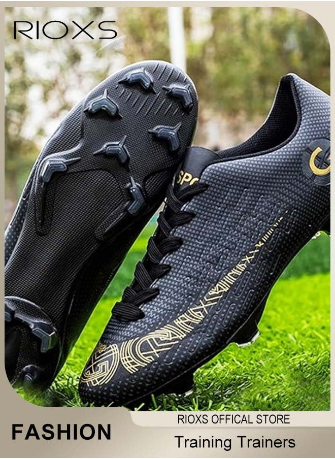 RIOXS Men's Soccer Shoes,Professional Spikes Sport Shoe,Competition Training Trainers For Men,Non-Slip Sneakers,Lace-Up Athletic Shoes,Lightweight Indoor Outdoor Sports Trainers For Youth And Adult,Baseball Lacrosse Football Sneaker, Mens Athlesiure Trainers  - Image 3