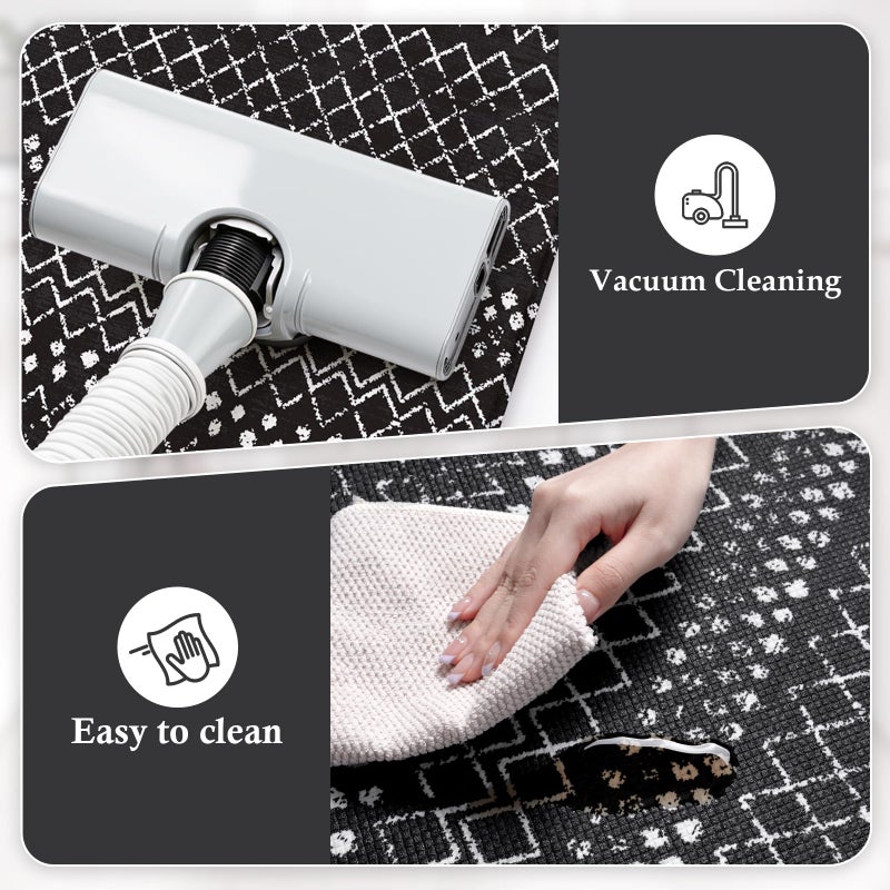 KIMODE Anti Fatigue Mats for Kitchen Floor 17"x47"+17"x29", Black Boho Kitchen Rugs Sets of 2, Cushioned Kitchen Floor Mats, Non Slip Standing Mats for Sink Laundry Office Desk - Image 5