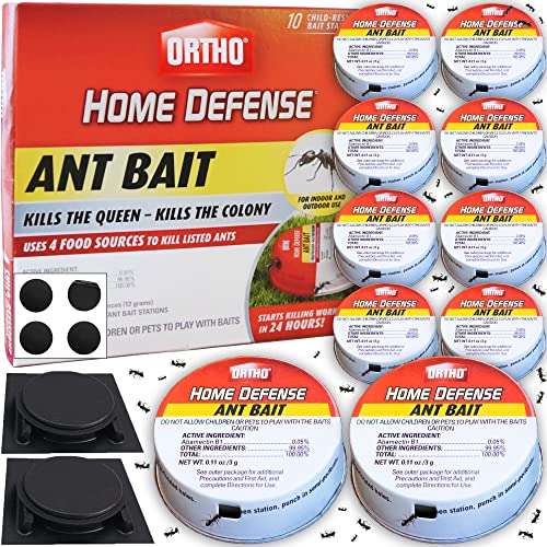Ortho مصائد النمل الداخلية من ORTHO Home Defense 10pk - قاتل النمل المعدني واللاصق للداخل والخارج - مصائد الطعم الخارجية - Image 1