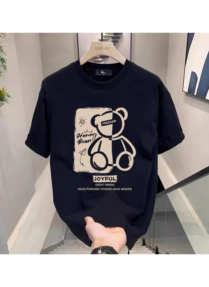 Generic 2024 Men's Summer Crew-Neck Short-Sleeved Loose T-Shirt Summer Top Casual Half-Sleeved Shirt  - Image 1