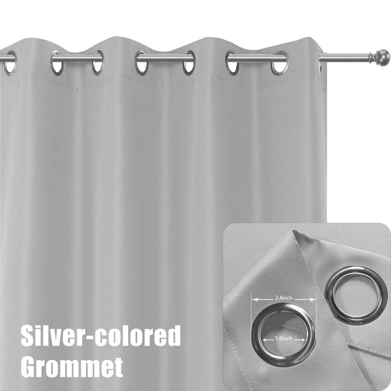 BONZER Outdoor Curtains for Patio Waterproof Thick Privacy Grommet Light Filtering Outside Curtains for Porch Pergola Gazebo Deck, 1 Panel, 54W x 84L inch, Silver - Image 2