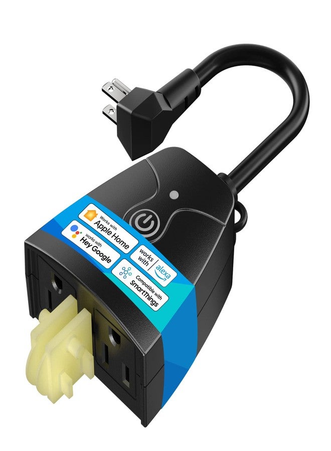 meross Outdoor Smart Plug Compatible with Apple HomeKit, Siri, Alexa, Google Assistant and SmartThings, Waterproof Outdoor Outlet, Remote & Voice Control, Timer, FCC and ETL Certified - Image 1