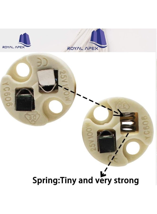 Royal Apex Ce Vde Certified G4 Mr16 Bi-Pin Base G4 G6.35 Gy6.35 Gx5.3 Gu5.3 Gz4 Mr11 Ceramic Body Universal Lamp Holder For Halogen Incandescent Led Lamps Pack Of 25 - Image 4