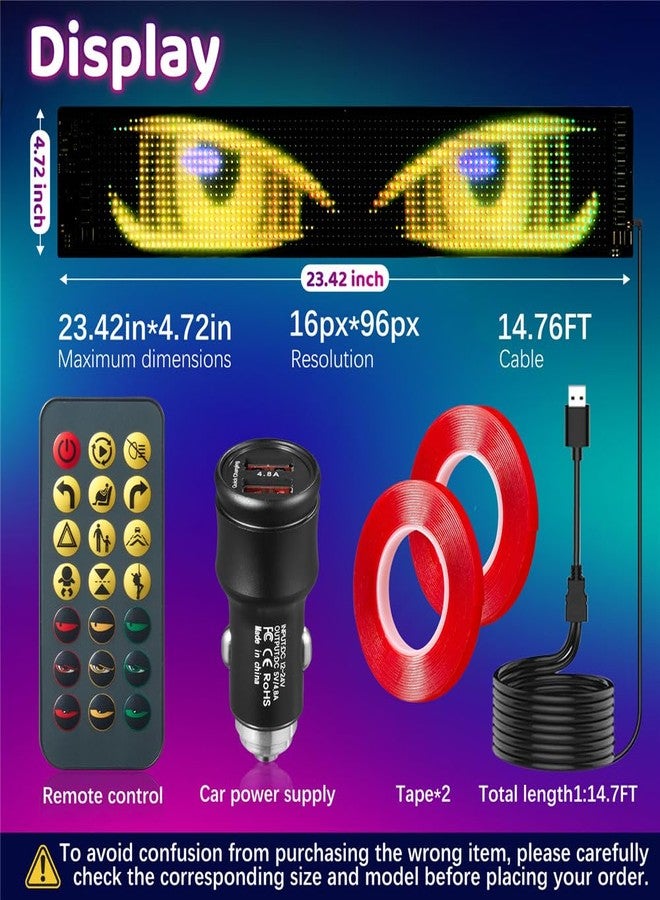 Ekavtor Led Eyes for Car Windshield 2PCS - 23.42x4.72In Programmable Flexible Display Lights, One Click Dual Screen Synchronization, App/Remote Control, USB Powered, Led Windshield Eyes for Cars/Trucks/SUVs - Image 3