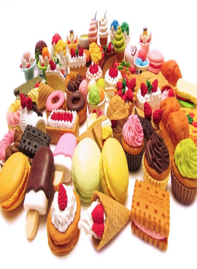 Iwako Assorted Food Cake Dessert Japanese Erasers, 10 Erasers - Image 1