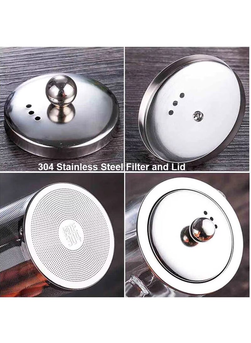 HOMESTAR Glass Teapot Set 950ml With 4 Cups And Removable Strainer 36111 - Image 4