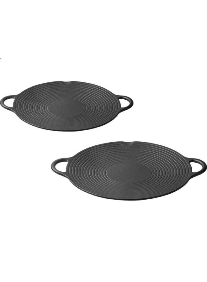 Telssida Cast Iron Grilling Pan, Outdoor Portable Stove Grill Plate, Uncoated Barbecue Pan, Large Iron Plate For Teppanyaki, Non-Stick Camping And Home Use - Image 3
