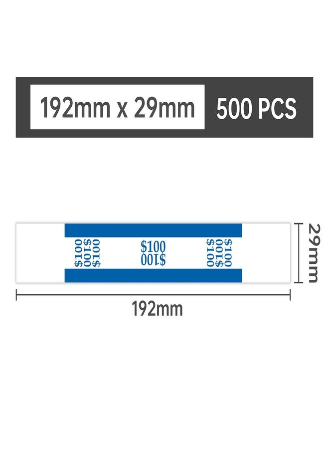 L LIKED Pack of 502 Currency Band Self Sealing Currency Straps Bands Money Bill Wrappers (Blue $100-502 PCS) - Image 3