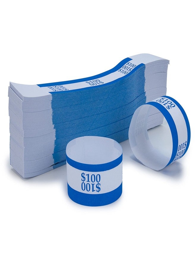 L LIKED Pack of 502 Currency Band Self Sealing Currency Straps Bands Money Bill Wrappers (Blue $100-502 PCS) - Image 1