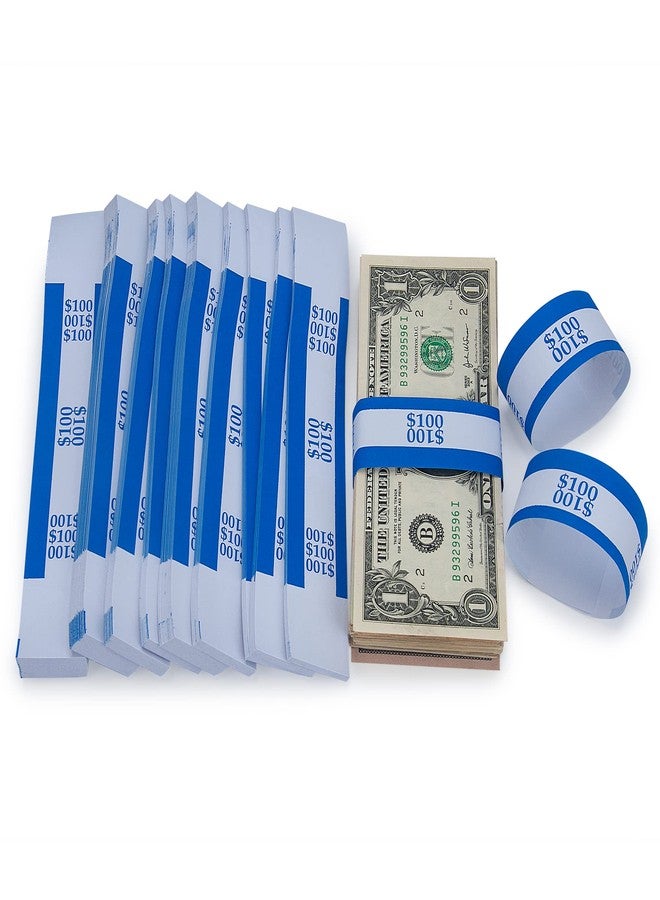 L LIKED Pack of 502 Currency Band Self Sealing Currency Straps Bands Money Bill Wrappers (Blue $100-502 PCS) - Image 2