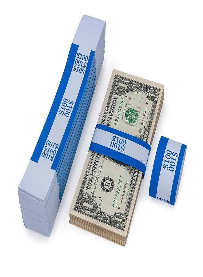 L LIKED Pack of 502 Currency Band Self Sealing Currency Straps Bands Money Bill Wrappers (Blue $100-502 PCS) - Image 5