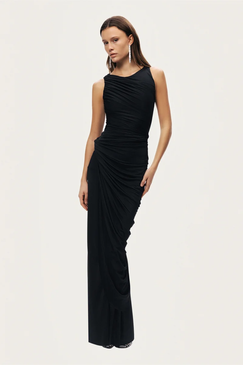 نوكتورن Draped Sleeveless Midi Dress