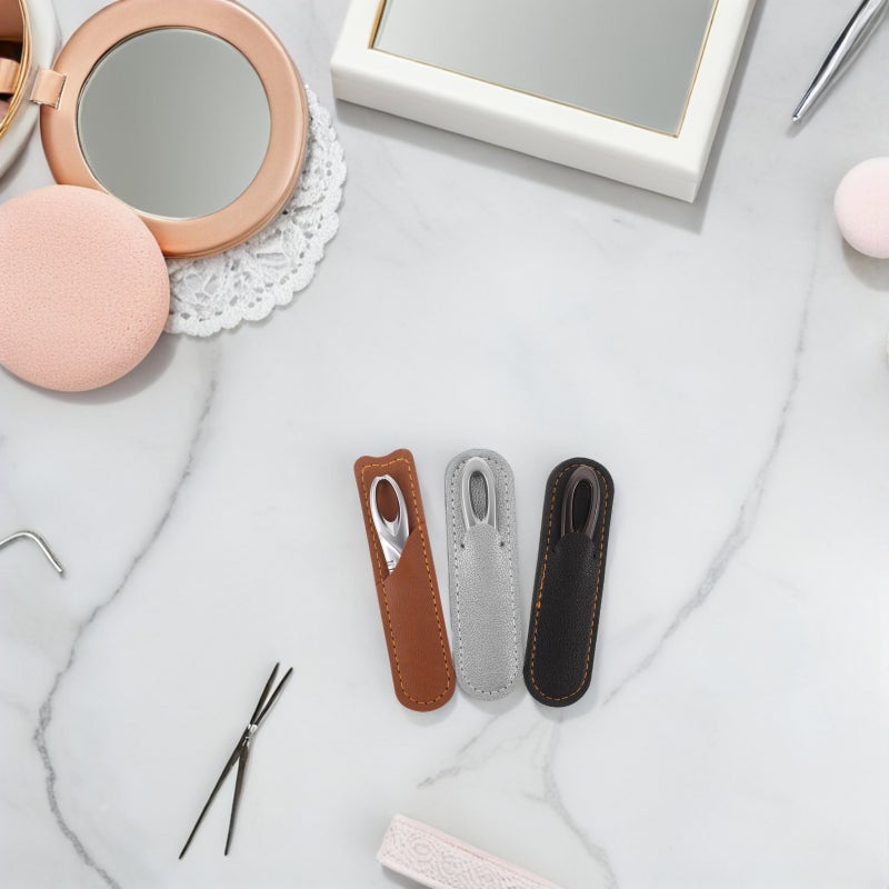 3 Sets Double Sided Nail File with PU Sleeves, Nail Shaper With Anti Handle - Manicure File Portable Toenail Buffer For Thick Toenail Travel - Image 4