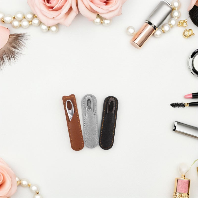 3 Sets Double Sided Nail File with PU Sleeves, Nail Shaper With Anti Handle - Manicure File Portable Toenail Buffer For Thick Toenail Travel - Image 3