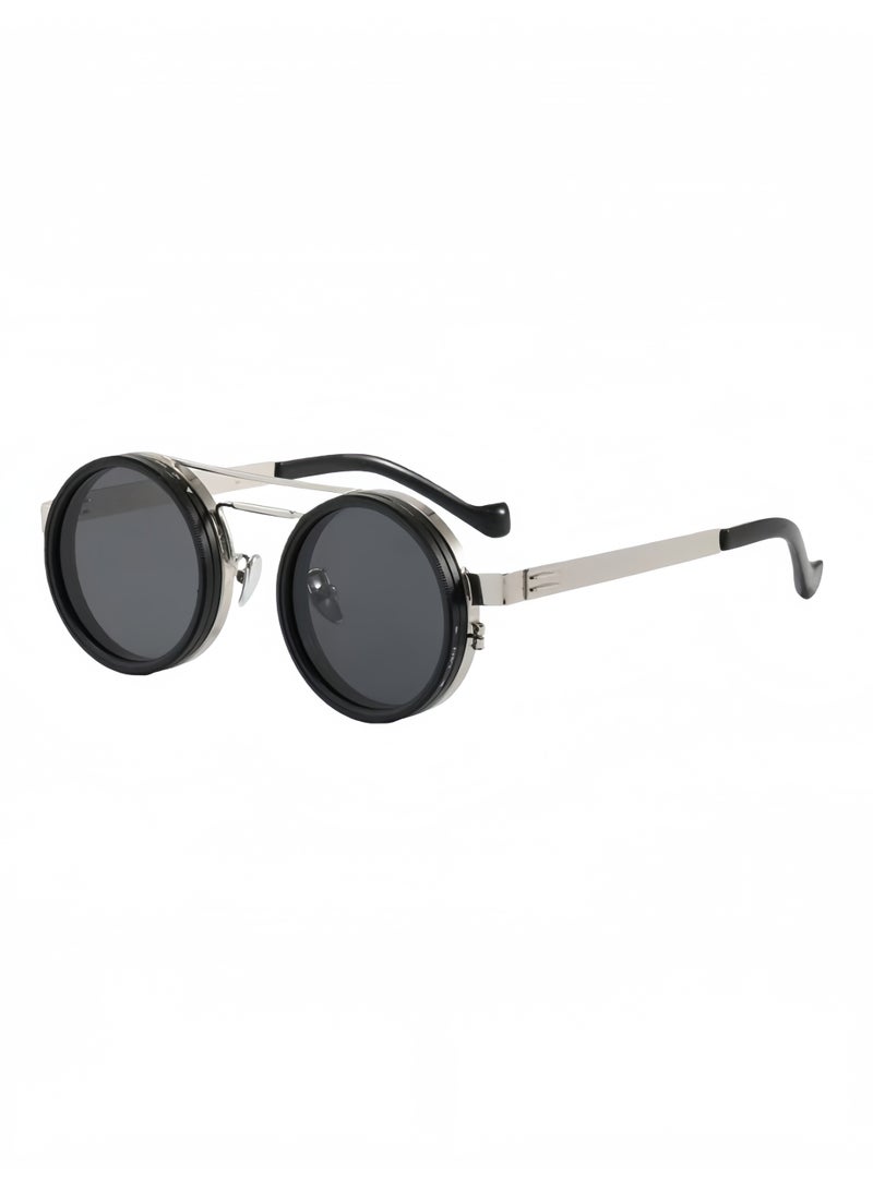 9-level adjustable polarized sunglasses, retro neutral metal frame men's sunglasses, suitable for daily wear in desert driving outdoors - Image 1