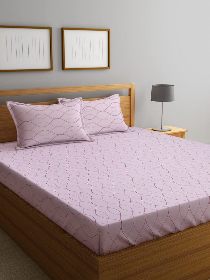 180TC PREMIUM BED SHEET SET BED SHEET DOUBLE BED 100 COTTON BED SHEET SOFT SMOOTH FLAT SHEETS BED SHEET FOR ALLSEASON USE 1 BEDSHEET AND 2 PILLOWCASES QUEEN SIZE