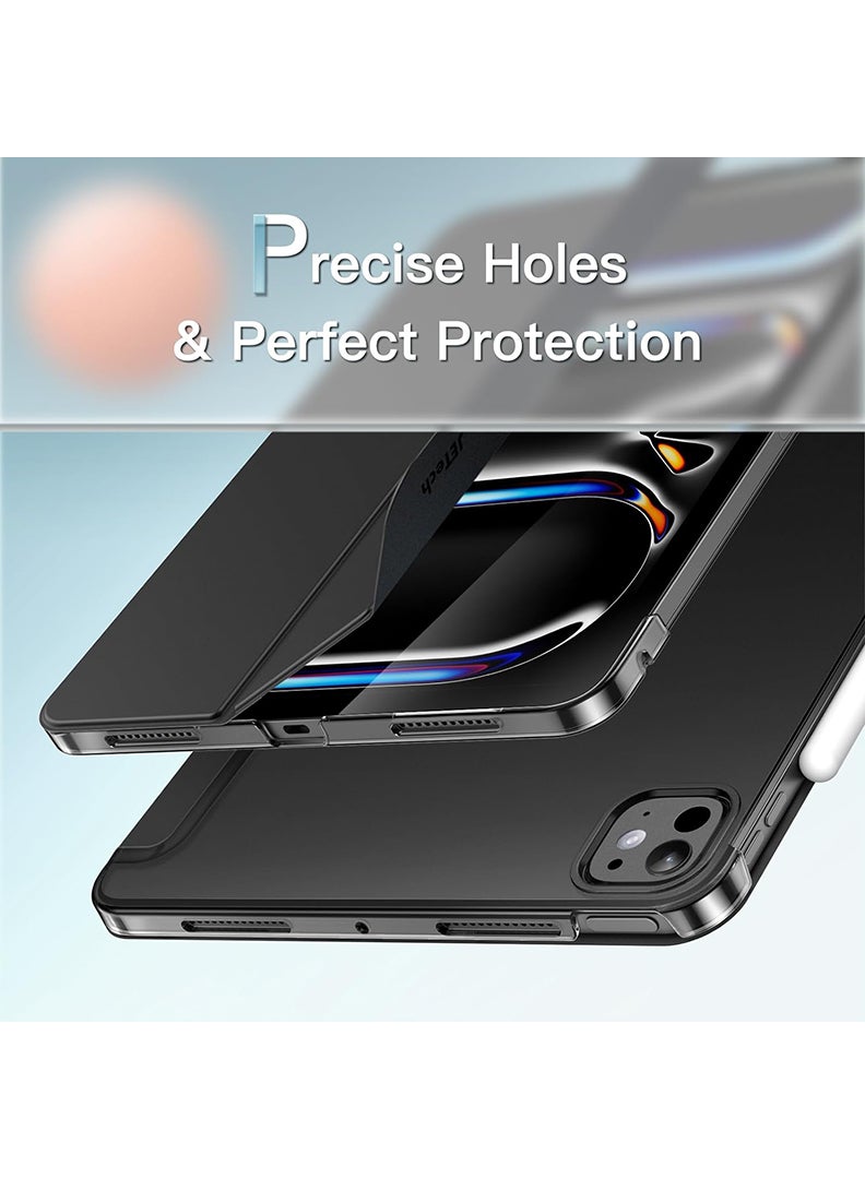 Theodor Protective Flip Case For Apple iPad Pro 13 (2024) With Trifold Stand Auto Wake Sleep Shockproof Cover Cute boy with specks - Image 3