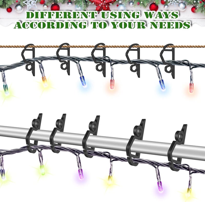 SelfTek 120 Pcs Gutter Clips for Hanging Outdoor Lights, Christmas Hooks, Plastic Hanger for Outside String Lights (Black) - Image 4