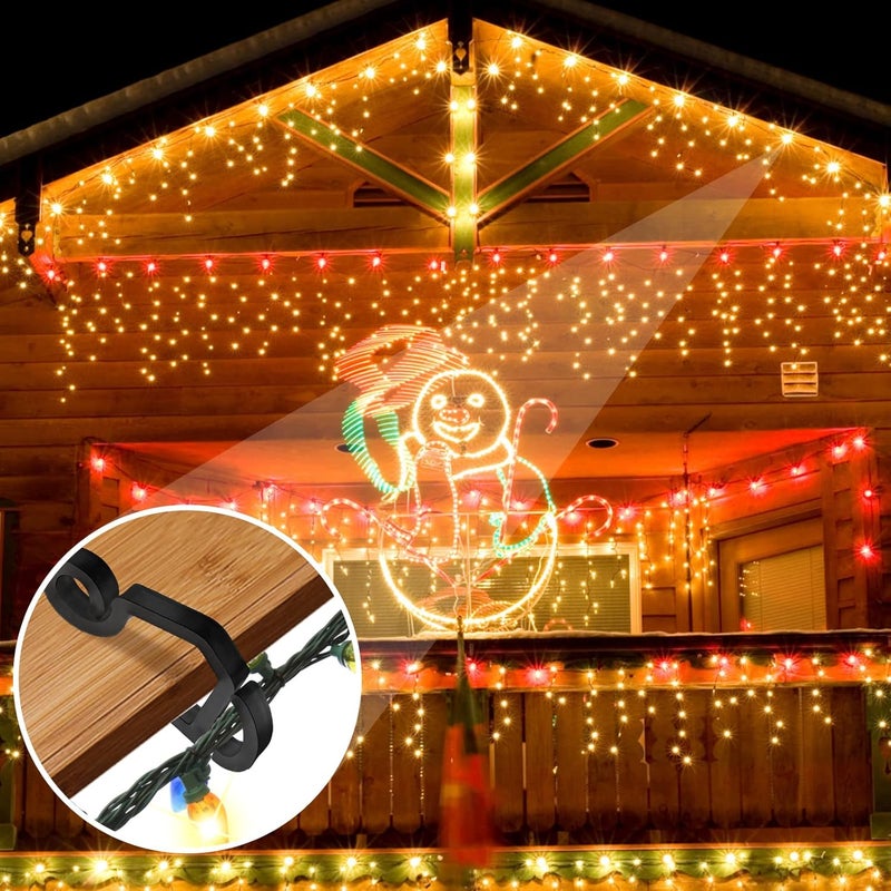 SelfTek 120 Pcs Gutter Clips for Hanging Outdoor Lights, Christmas Hooks, Plastic Hanger for Outside String Lights (Black) - Image 5